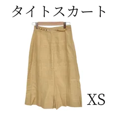 訳あり ヴィンテージ ベージュ ひざ丈タイトスカート XS (SS)