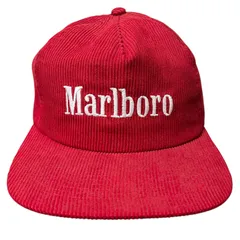 Marlboro マルボロ コーデュロイ スナップバック キャップ レッド タバコ 企業 帽子