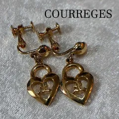 クレージュ　COURREGES　アイコニック　ハートロゴイヤリング　ゴールドトーン