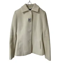 ZM1644【美品】Le souk ルスーク アンゴラコート ショート丈 オフホワイト サイズ38