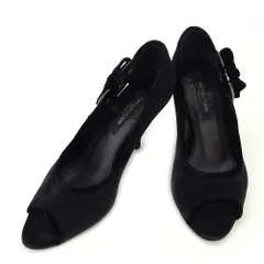 【最大30％OFF】セルジオロッシ Sergio Rossi パンプス オープントゥ ♯34 ハイヒール ブラック シルバー レディース 中古