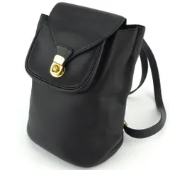 【最大30％OFF】レオナール LEONARD リュック・デイパック ロゴ ブラック ゴールド レディース 中古