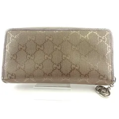 【最大30％OFF★ウィンターセール】グッチ GUCCI 長財布 GGインプリメ グレー 灰色 シルバー レディース 中古