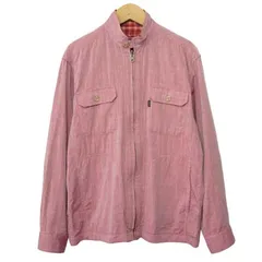 ゴールデンベア GOLDEN BEAR ジャケット ブルゾン シャツ スタンドカラー リバーシブル チェック コットン M レッド 赤 ピンク