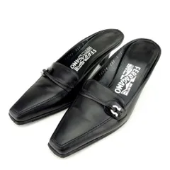 【最大30％OFF】サルヴァトーレフェラガモ Salvatore Ferragamo パンプス ガンチーニ ♯5C ミュール ブラック シルバー レディース 中古