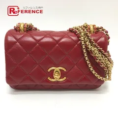 CHANEL シャネル ショルダーバッグ ココマーク ミニマトラッセ マトラッセミニ マトラッセ20 マトラッセ 20 ラムスキン レッド