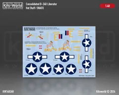 キッツワールド KW148268 1/48 B-24Dリベレーター Hot Stuff/SNAFU B-24D-1-CO リベレーター 41-23728、「ホットスタッフ」第330爆撃隊、第93爆撃群、第9空軍…