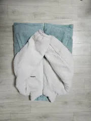 ポールハム POLHAM シープスキン フリース ジャケット アイボリー/ミント