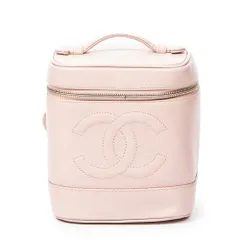 [中古] CHANEL シャネルタイムレストールバニティケースピンクキャビアレザーA