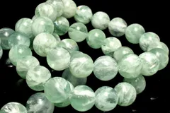 幻想的◇白い羽根 フェザーインフローライト　8.5mm　ブレスレット 1個売り パワーストーン 天然石 _BG6221-85