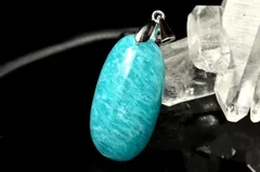 【１点物】シルバー925◇ロシア産 アマゾナイト　25x13mm　オーバル ペンダントトップ パワーストーン 天然石 _PC7966