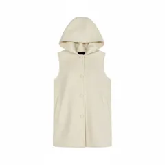 12L15 Theory セオリー CLAIRENE VEST DF フーディベスト 羽織り アウター カシミヤ混 S オフホワイト ウールカシミヤ レディースk02i