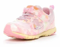 【moonstar】LUVRUSH LV 1203 PEACH (15cm-19cm) ムーンスター ラブラッシュ ピーチ 子供靴 キッズ スニーカー スーパースター 抗菌防臭 運動会 女の子 PINK ピンク ジュニア シューズ  モヤ柄 ハート リボン