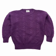 セーター ケーブルニット レディース L パープル 紫 カシミア CASHMERE ふわふわの素材感