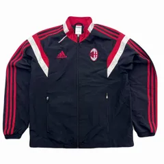 アディダス ナイロンジャケット メンズ L ブラック レッド ACミランモデル ウィンドブレーカー