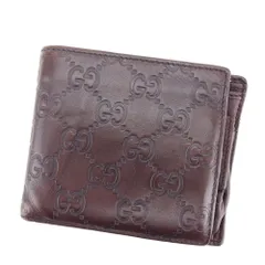【最大30％OFF】グッチ GUCCI 二つ折り財布 グッチシマ ブラウン レディース 中古
