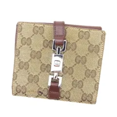 【最大30％OFF】グッチ GUCCI 二つ折り財布 GG柄 ブラウン ベージュ レディース 中古