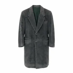 79L15 Gianni Versace ジャンニヴェルサーチ チェスターコート ロング丈 イタリア製 46 グレー アルパカ混u02t