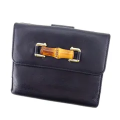 【最大30％OFF】グッチ GUCCI 二つ折り財布 バンブー ブラック レディース 中古