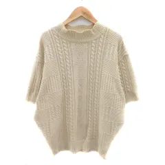 メンズビギ MEN'S BIGI ニット セーター 五分袖 ケーブル編み ハイネック ベージュ /YK32のサムネイル