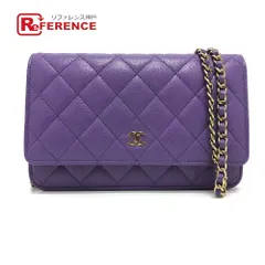 CHANEL シャネル ショルダーバッグ CCココマーク マトラッセ A33814 キャビアスキン パープル