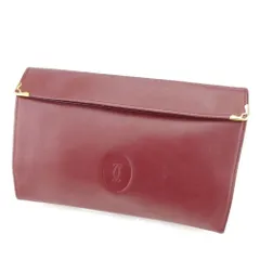 【最大30％OFF★ウィンターセール】カルティエ CARTIER ポーチ マストライン ボルドー ゴールド レディース 中古