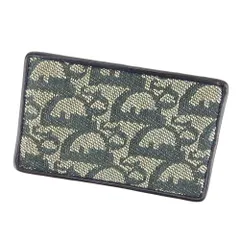 【最大30％OFF】ディオール Dior カードケース トロッター ネイビー  ベージュ レディース 中古