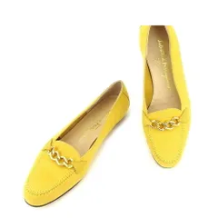 【最大30％OFF】サルヴァトーレフェラガモ Salvatore Ferragamo パンプス チェーントゥ ♯5C ローファー イエロー ゴールド ブラック レディース 中古