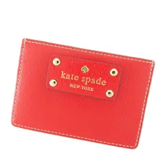 【最大30％OFF★ウィンターセール】ケイトスペード Kate Spade カードケース スペードマーク レッド ベージュ ゴールド レディース 中古