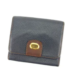 【最大30％OFF】ダンヒル Dunhill コインケース ロゴプレート ネイビー ブラウン ゴールド レディース 中古