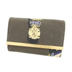 【最大30％OFF★ウィンターセール】ブルガリ BVLGARI キーケース ジュエルプリント ブラウン ゴールド系 レディース 中古
