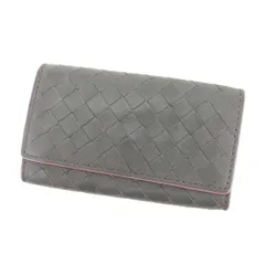 【最大30％OFF】ボッテガヴェネタ BOTTEGAVENETA キーケース イントレチャート グレー 灰色 ピンク レディース 中古