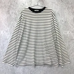 ADRER アドラー エクストラ クオリティ ワイド スリーブ ロンT ホワイト × ブラック Mサイズ 〇◇