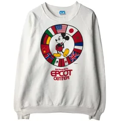 古着 80年代 ディズニー Disney MICKEY MOUSE ミッキーマウス 国旗柄 キャラクタースウェットシャツ トレーナー USA製/eaa482816