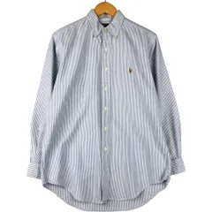 古着 ラルフローレン Ralph Lauren POLO by Ralph Lauren 長袖 ボタンダウンストライプシャツ カナダ製 メンズM相当/eaa600203