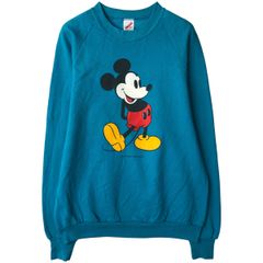 古着／USA製／白足／ミッキーマウス プリント トレーナー(Lサイズ