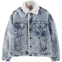 古着 80~90年代 リーバイス Levi's ケミカルウォッシュ 中綿入り デニムボアジャケット USA製 メンズL相当 ヴィンテージ/eaa601333