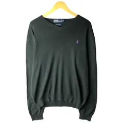 古着 ラルフローレン Ralph Lauren POLO by Ralph Lauren Vネック ピマコットンニットセーター メンズL相当/eaa482628