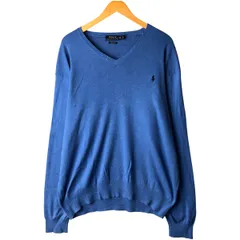 古着 ラルフローレン Ralph Lauren POLO RALPH LAUREN PIMA COTTON Vネック ピマコットンニットセーター メンズXXL相当/eaa482632
