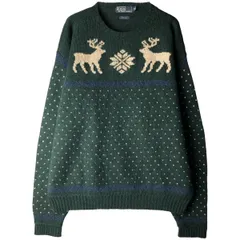 古着 ラルフローレン Ralph Lauren POLO by Ralph Lauren スノー柄 雪柄 トナカイ柄 ノルディックセーター メンズXXL相当/eaa597256