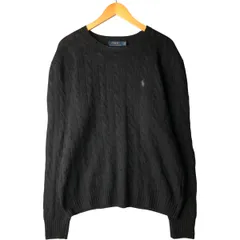 古着 ラルフローレン Ralph Lauren ケーブル編み カシミア混 ウールニットセーター メンズM相当/eaa601088