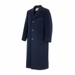 Aquascutum シングルチェスターコート カシミヤ100％ 紺/RW157 ウールカシミヤチェスターコート