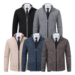 メンズニットカーディガン ジップアップ