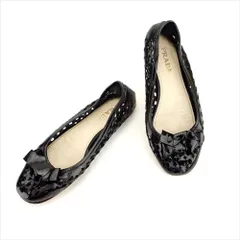 【最大30％OFF】プラダ PRADA パンプス リボンモチーフ #35ハーフ ブラック レディース 中古