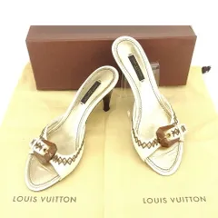 【最大30％OFF】ルイ・ヴィトン LOUIS VUITTON サンダル #37サイズ ベージュ ゴールド レディース 中古