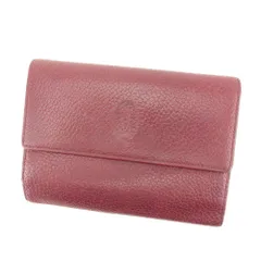 【最大30％OFF★ウィンターセール】カルティエ CARTIER 三つ折り財布 マストライン ボルドー レディース 中古