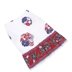 【最大30％OFF】ミュウミュウ MIUMIU スカート フラワープリント ♯38サイズ ホワイト 白 レッド ネイビー系 レディース 中古