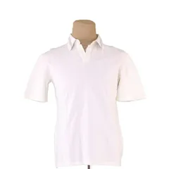 【BIGお買い物ラリー★30%OFFセール中】ミュウミュウ MIUMIU ポロシャツ衿ボーダー ♯Mサイズ ホワイト 白 グレー 灰色 レディース 中古 最大30％OFF☆年越しセール】ミュウミュウ MIUMIU ポロシャツ 衿