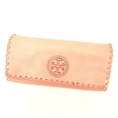 【最大30％OFF★ウィンターセール】トリーバーチ Tory Burch 長財布 ロゴマーク ピンク×ゴールド レディース 中古