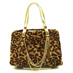 【最大30％OFF】サマンサベガ Samantha Vega トートバッグ レオパード ブラウン×ゴールド レディース 中古